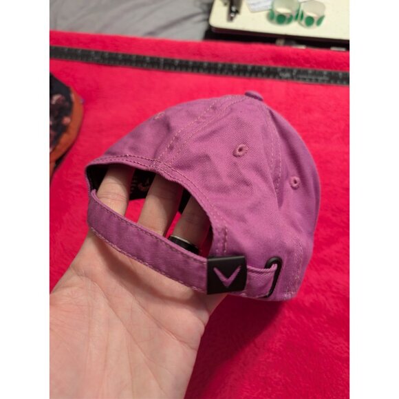 Callaway Purple Mauve Golf Baseball Cap Hat 100% Cotton Adjustable Strapback - Picture 4 of 8